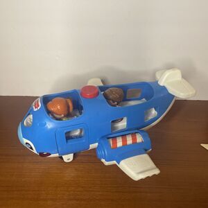 Vintage Fisher Price Airplane Travel Together With Little People Lights Sounds